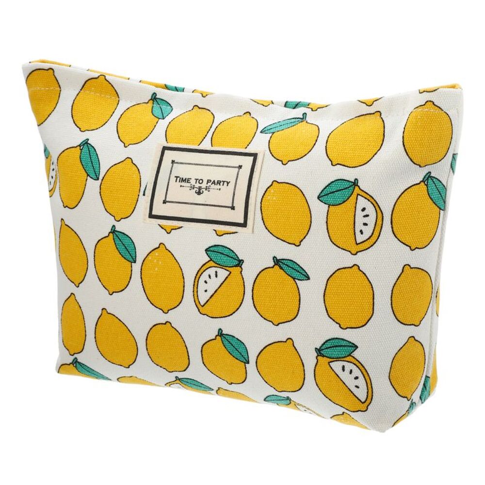 Canvas Large Capacity Cosmetic Bags for Coin Foundations Lipsticks Yellow